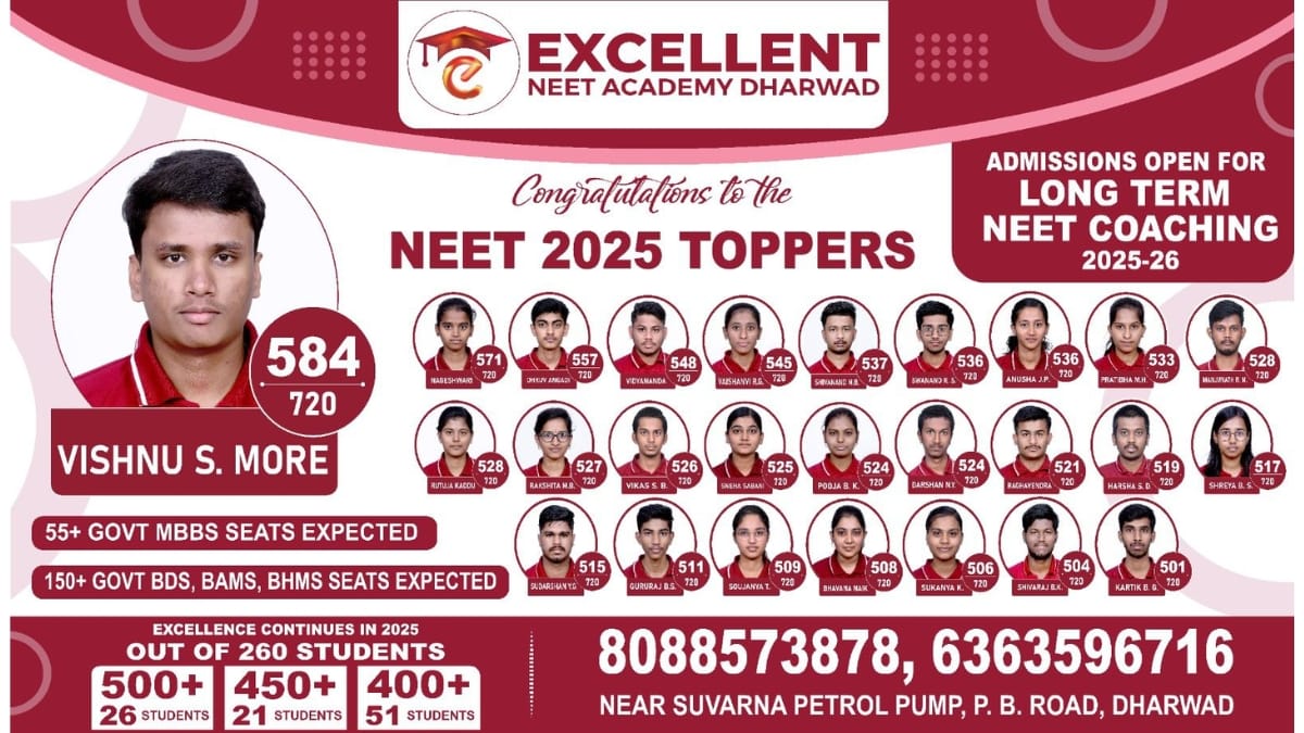 Excellent-NEET-Academy-Dharwad-excels-in-2025-results